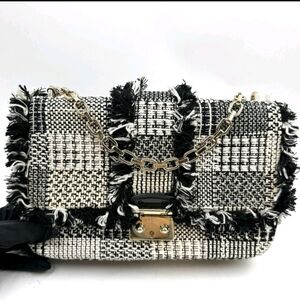 Dior Miss Dior Flap Black, White & Cream Tweed Shoulder bag